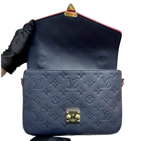 LOUIS VUITTON Metis Crossbody Pochette Monogram Empreinte Leather Marine Rouge - Picture 4 of 15